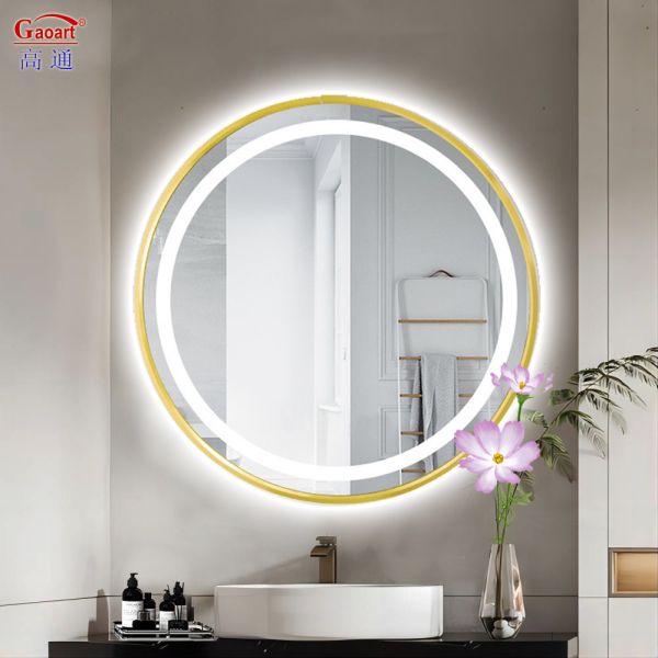 Lighted Wall Mounted LED Bathroom Mirror for Makeup with Adjustable Brightness