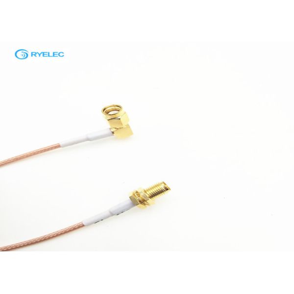 200mm rg316 cable assembly sma female rp bulkhead to sma male right angle rp connector