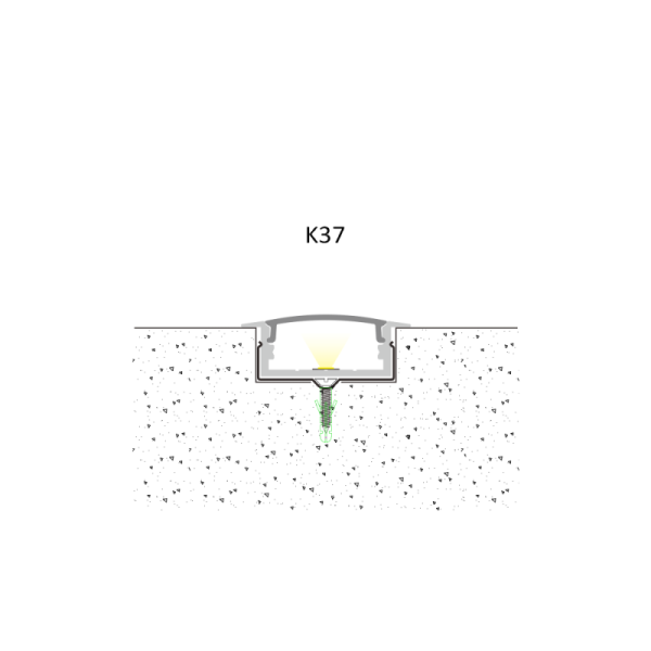 6063 T5 Recessed LED Profile with Sandblasting Oxidation for Embedded Installation in Lighting Systems