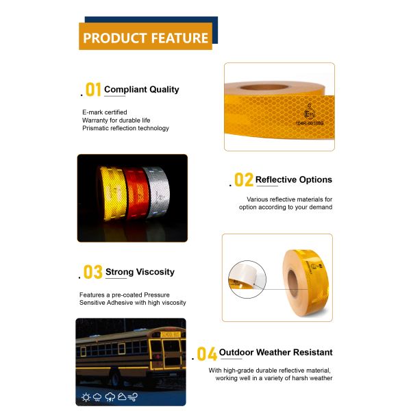 High Visibility Acrylic ECE 104 Vehicle Conspicuity Marking For Heavy Vehicles