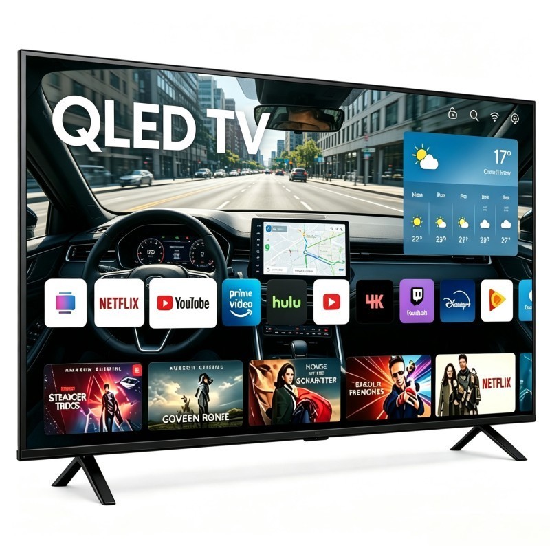 32 55Inch QLED 4K Smart Television with Built-in Wi-Fi and HDR