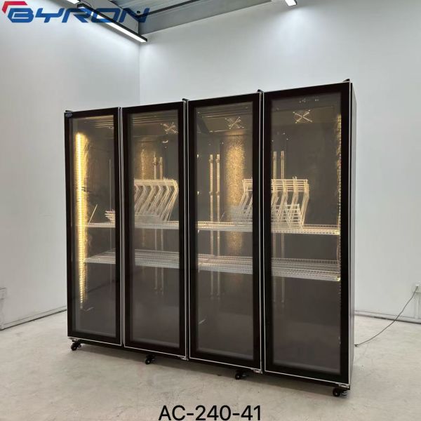 Upright 3 Door Beverage Fridge Beverage Cooler Refrigerator