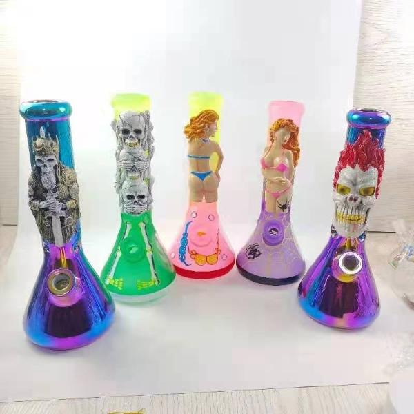 10Inch Glass Smoking Pipe Borosilicate Hookah Large Filter Glass Bong