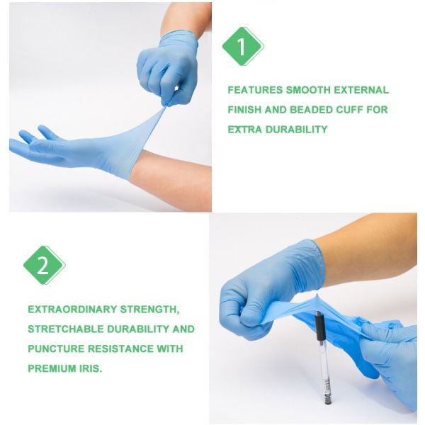 Multipurpose Anti Bacterial Surgical Medical Use Wash Examination Safety Disposable Nitrile Gloves for Hospital