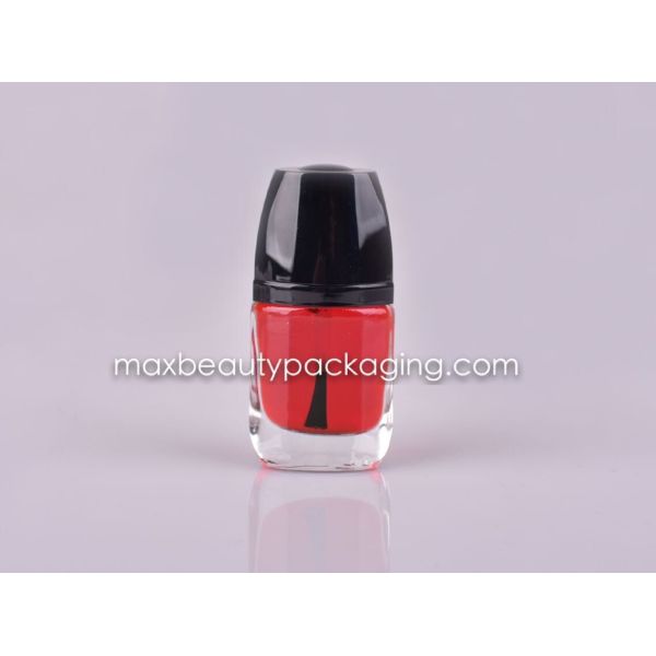 uv coating shiny black nail polish cap 10ml nail polish bottle flat brush nail polish plastic cosmetic packaging