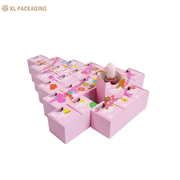 XL Packaging Custom Luxury Boxes Custom Print Pink Luxury Christmas Beer Advent Countdown Calendar Paper Cardboard Packaging Gift Blind Empty Box