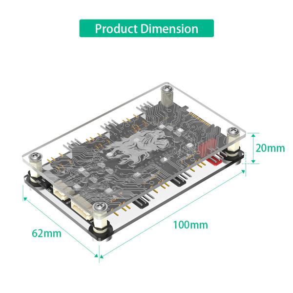 2 en 1 16 voies 5V ARGB et 12V PWM DC Fan Hub avec boîtier acrylique et écran magnétique pour ASUS/MSI 5V 3Pin contrôleur LED