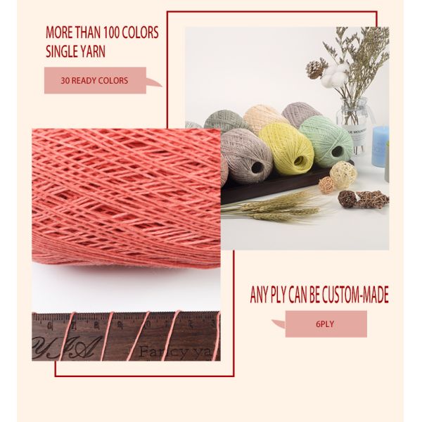 100%Linen 6 Ply Crochet Wool Yarn Yarn Hand Knitting
