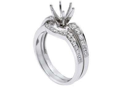 OEM Semi Mount Ring Settings , 0.18ct 1.5mm Natural Diamond Ring