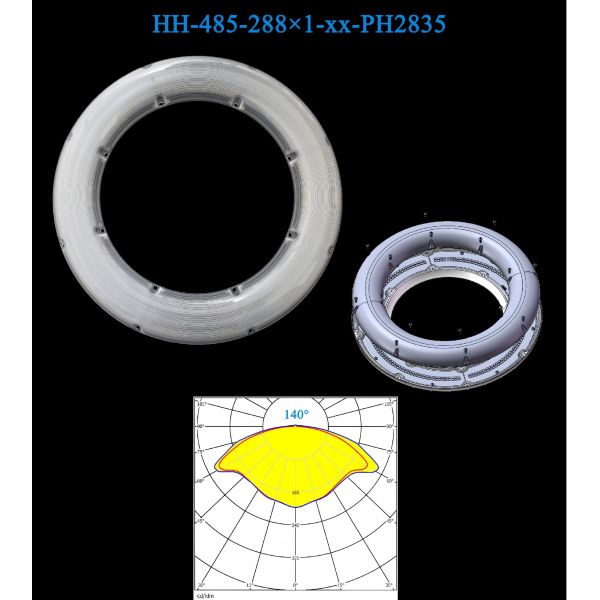 LED Optical Plate φ285.39 mm | 288pcs 3030/2835 | T5 Beam | Enhanced Light Output for Garage Fixtures