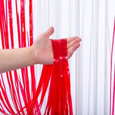 Red Foil Curtain Colorful Fringe Backdrop 1x2m Tinsel Curtain Backdrop