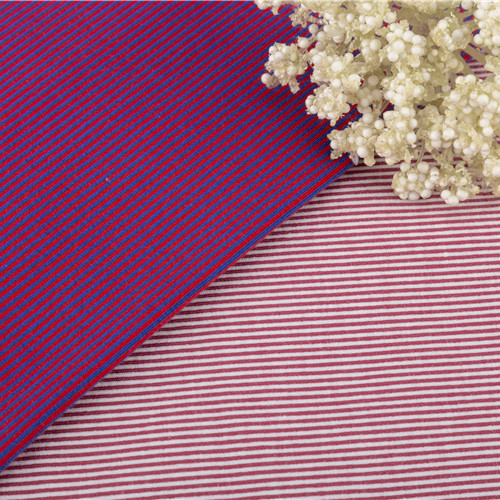 40S Полосатая трикотажная ткань двойная пряжа мягкая текстура 200 г чистого хлопка для спортивной одежды