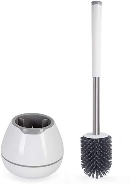 Escova de limpeza do toalete do silicone 3.9*3.9*14.5 com diâmetro do filamento do suporte 0.3mm