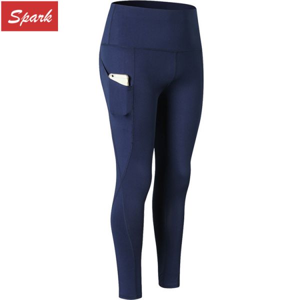 Женские высокие талии спортивные leggings настройки йога брюки с телефонным карманом