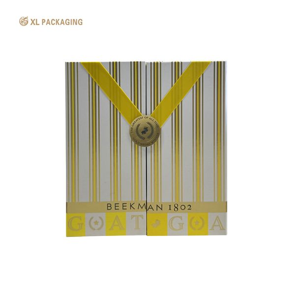 Luxury Double-Door Cosmetic Gift Box with Magnetic Closure and Custom Foil Logo for Premium Branding