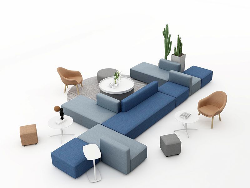 Colourful Modular Sectional Couch 520mm-2200mm Custom Modular Sectional