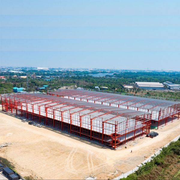 Prefabricated Steel Frame Storage Building 25m x 50m x 7m Quick Assembly Bolt Connection Construction