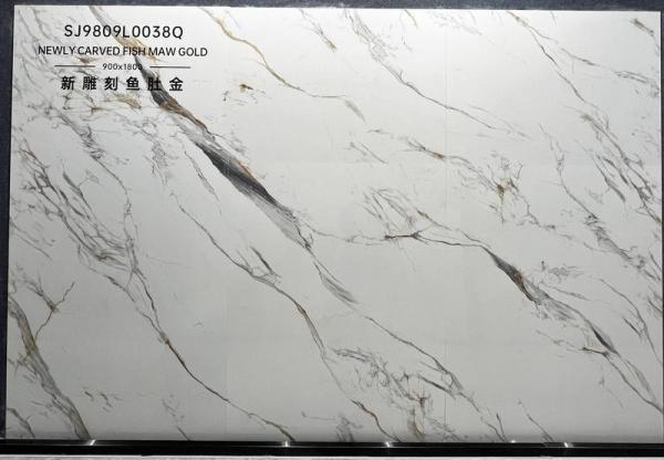 Carreau de porcelaine émaillée polie Carrara 900x1800mm Grade AAA