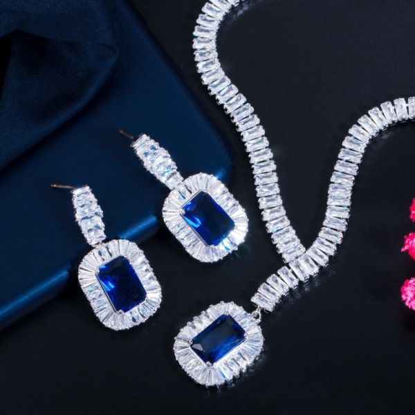 Hot Selling Luxury Leaf Engagement CZ Earring Necklace Bracele Bridal Jewelry Bracele Jewelry Set For Women Accessories