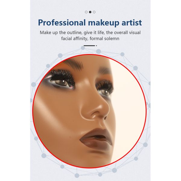 H16.5'' Hat Display Mannequin Head , Pvc Black Female Mannequin Head 