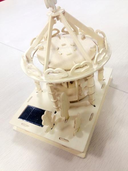 Children Diy Solar Toy Educational Solar Power Wooden Puzzle With Solar Panel