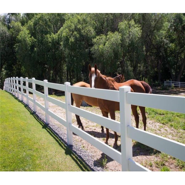 Rigid White Horse Vinyl Fence For Cattel Fence Animal Sercurity Vinyl Fence