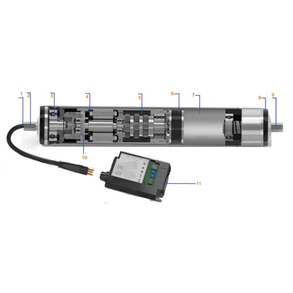 Diâmetro 50 mm Roller elétrico para sistema de transportador inteligente utilizado no sistema de armazenagem