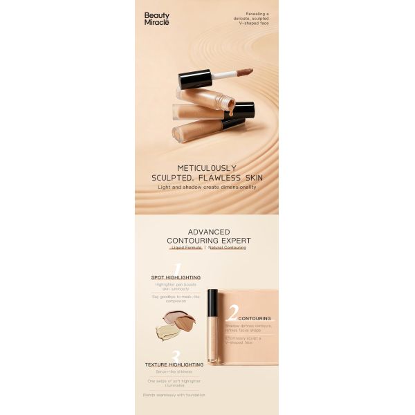 Custom Multi-color Highlighter Makeup Contour Liquid Shimmering Bronze Highlighter Liquid and Personal Label