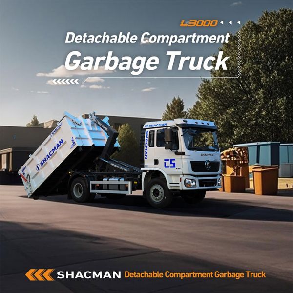 Compressed Hooklift Garbage Truck With Semi Trailers Large Dump Garbage Truck