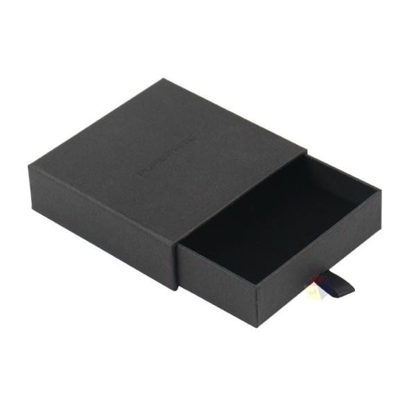 Custom Cardboard Square Slide Out Jewelry Box Gift Packaging With Foam Insert