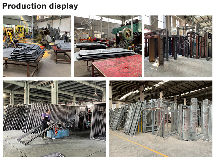 Modern Design Wooden Grain Anti-theft Door Villa Multi Lock Point Front Safety Steel Door Exterior Security Door