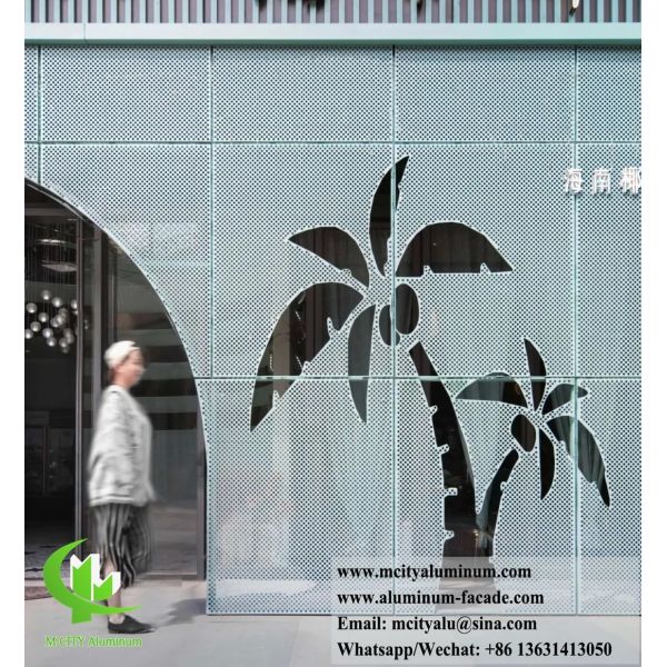 Écrans perforés extérieurs de façade en aluminium