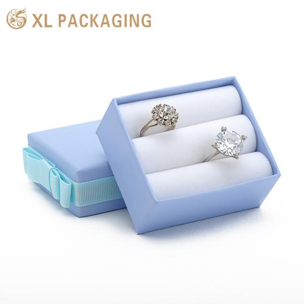 Blue Marble Cardboard Drawer Slide Jewelry Box With Ribbon Bow Luxury Bracelet Packaging Velvet Lining & Gold Foil Accents Elegant Gift Box For Bridesmaids Birthdays & Premium Jewelry