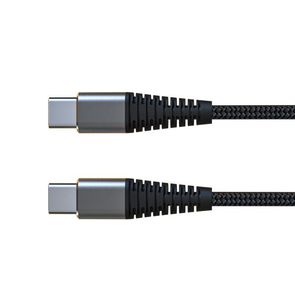 PD 100 Watt Usb C Cable , 6FT Black Type C Fast Charging Cable
