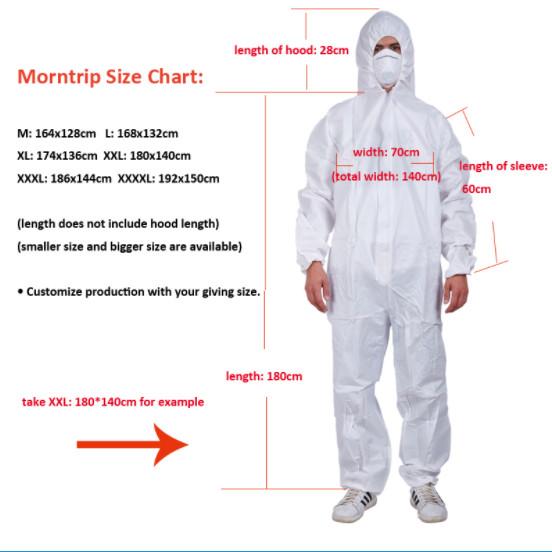 Water Resistant Disposable Protective Suit Chemical Protective Coverall Suit