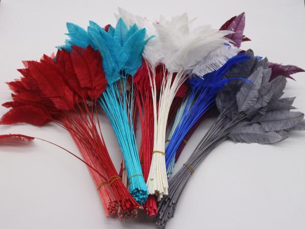 25-30cm Decor Millinery Feather , Head Arrow Stripped Ostrich Plume Feathers