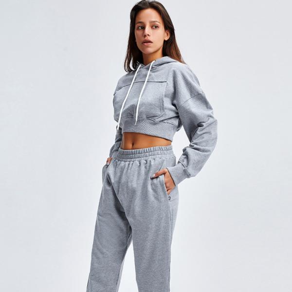 O Loungewear das mulheres do algodão do outono 85% do inverno equipa equipamentos de 2 partes