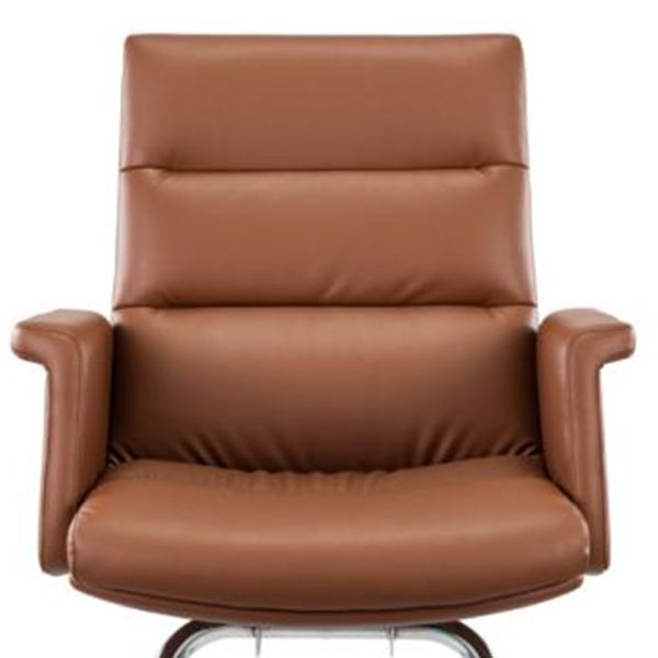 Ergonomic Office Chair Flexible Chrome Wheel Convenient Pu Leather Swivel Boss Manager Staff Modern Revolving Chair 