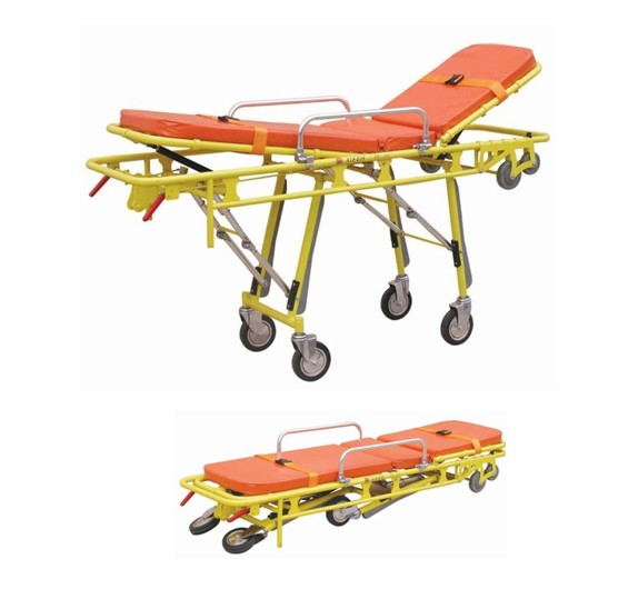 Stainless Steel Adjustable Folding Stretcher Automatic Loading Ambulance Stretcher Trolley ALS-S012