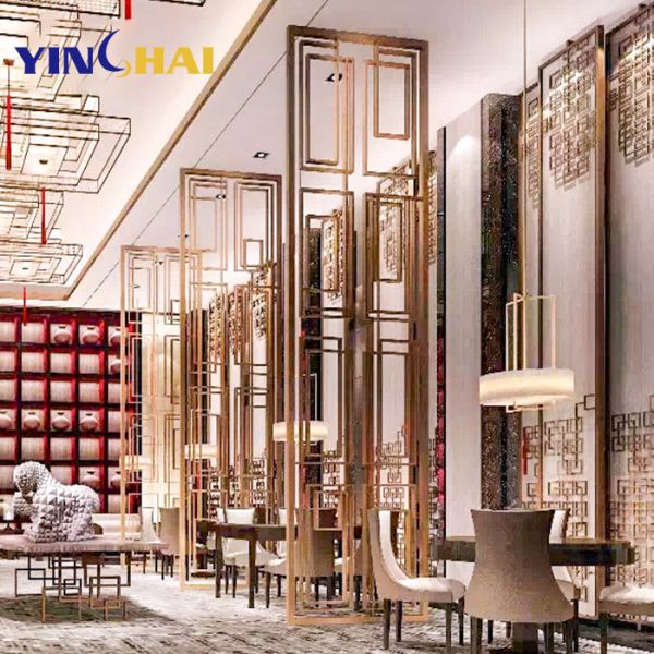 Coffee Shop Stainless Steel Screen Partition Customizable Metal Partition For Living Room