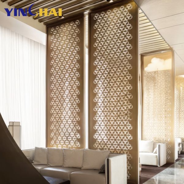 Coffee Shop Stainless Steel Screen Partition Customizable Metal Partition For Living Room