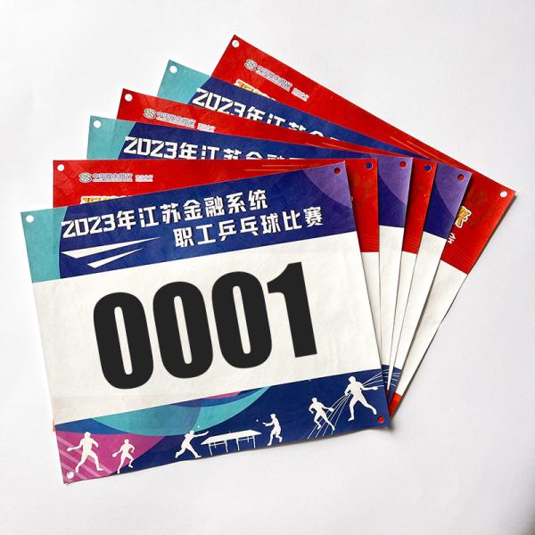 High Tear Resistance Customized Waterproof Tyvek Paper Number Bib Book for Marathon Races and Chip-Labeling