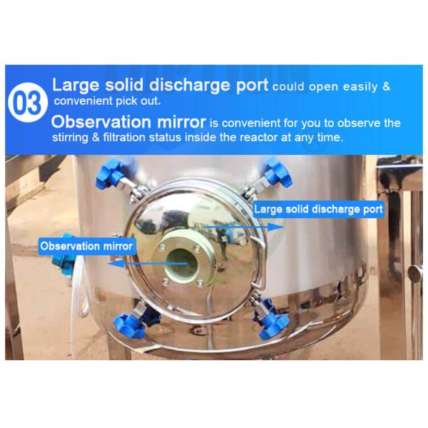 Stainless Steel Crystallization Reactor Toption 50L Jacketed Reactor