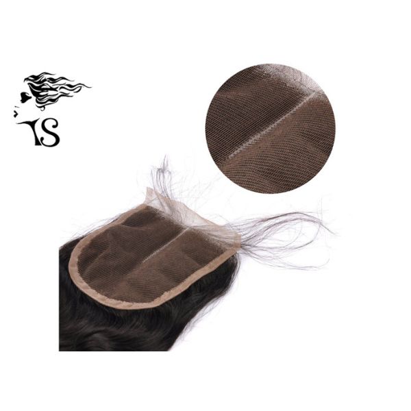 4x4 Swiss Lace Frontal Closure Middle Part Body Wave Natural Black Hair Women's Topper Pieces