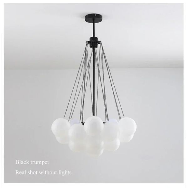 Glasses Bubble Chandeliers Nordic Frosted Glass Gold Black Pendant Light （WH-AP-669）