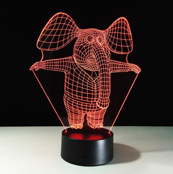 Elephant 3D Night Light 7 Colors Change with Remote Control As Birthday Gifts For Baby Room Decoration