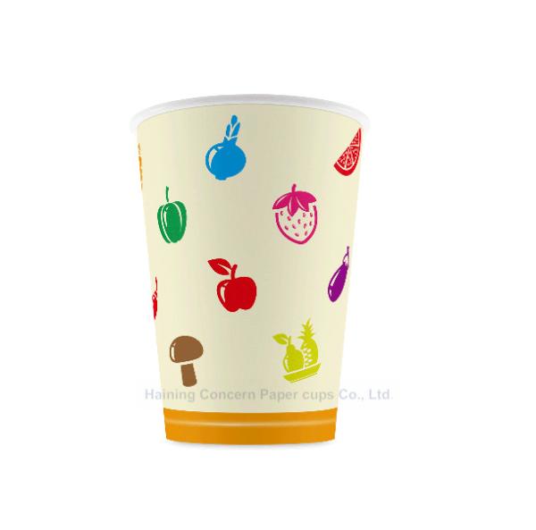 Custom Printing PLA Paper Cups 12oz Biodegradable Small Disposable Cups For Hot Drinks