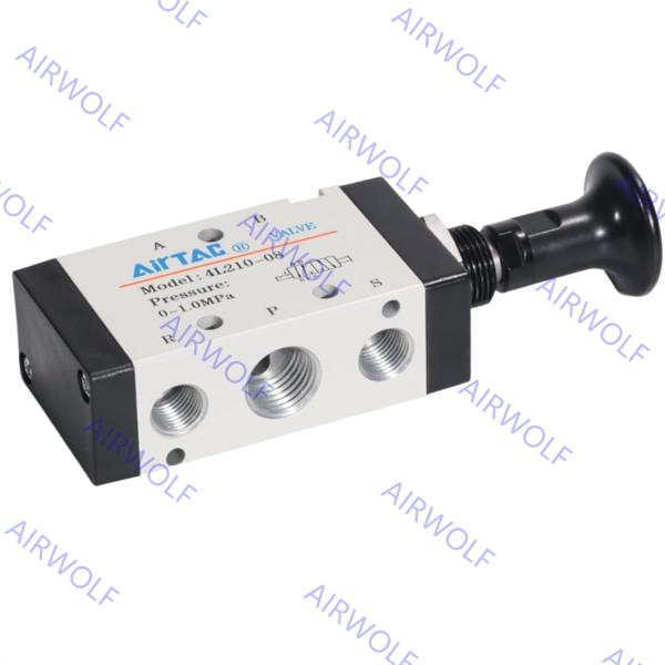 AIRTAC 5/2 Way Push pull Valve ,4L series 1/8 1/4 3/8  Pneumatic Manual Hand valve