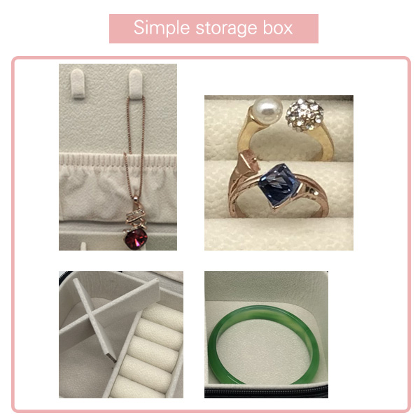 velvet inside Polyester Lining Portable Jewelry Box PU Leather
