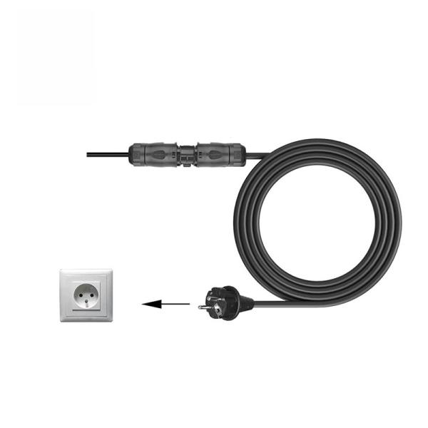 5m Europe Type Schuko Plug Power Cord For Microinverter Balcony PV Solar System